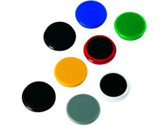 Kraftmagnete Alco 6848-26 rund, Ø 38mm, farbig-sortiert, Pack 10 Stk