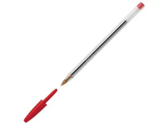 Kugelschreiber Bic 8373619 Cristal Original 0,4mm (M), mit Kappe, dokumentenecht, rot, Pack 50 Stk