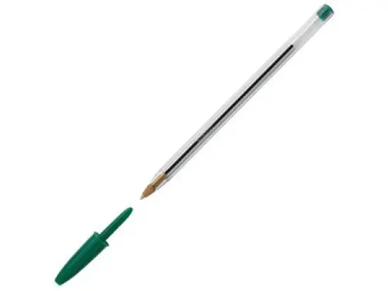 Kugelschreiber Bic 8373629 Cristal Original 0,4mm (M), mit Kappe, grün, Pack 50 Stk