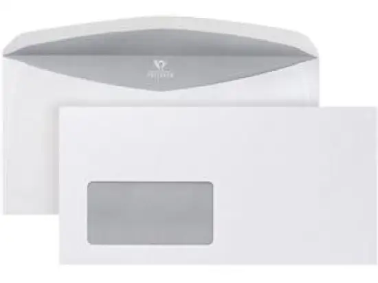 Briefumschlag Posthorn 02526155 C6/5 (114 x 229 mm), mit Fenster, Nassklebung, ISK, weiß, grauer Innendruck, 80g, Pack 1000 Stk