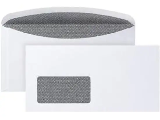 Briefumschlag Posthorn 02526853 C6/5 (114 x 229 mm), mit Fenster, Nassklebung, ASK, weiß, Zahlenmeer-Innendruck, 80g, Pack 1000 Stk