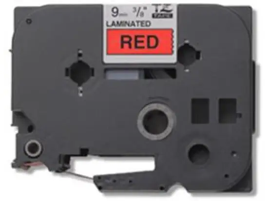 Schriftband-Kassette Brother TZe-421 schwarz auf rot 9mm/8m laminiert