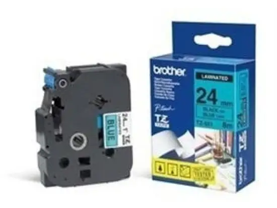 Schriftband-Kassette Brother TZe-551 schwarz auf blau 24mm/8m laminiert