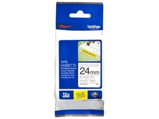 Schriftband-Kassette Brother TZe-S251 schwarz auf weiß 24mm/8m extra stark klebend