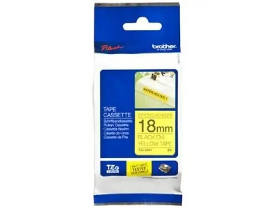 Schriftband-Kassette Brother TZe-S641 schwarz auf gelb 18mm/8m laminiert stark klebend