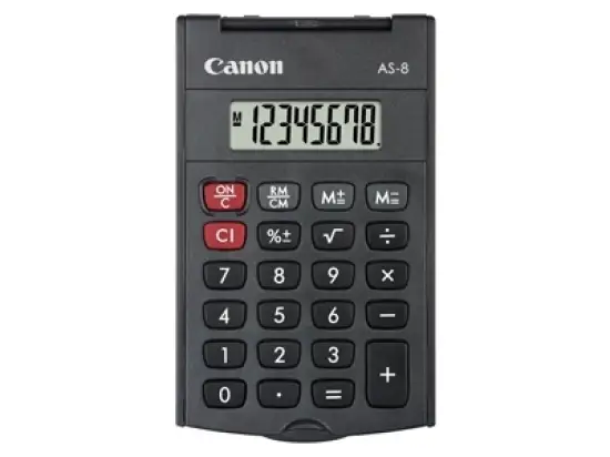 Taschenrechner Canon 4598B001 AS-8 8-stellig, Batteriebetrieb, Recycling-Material
