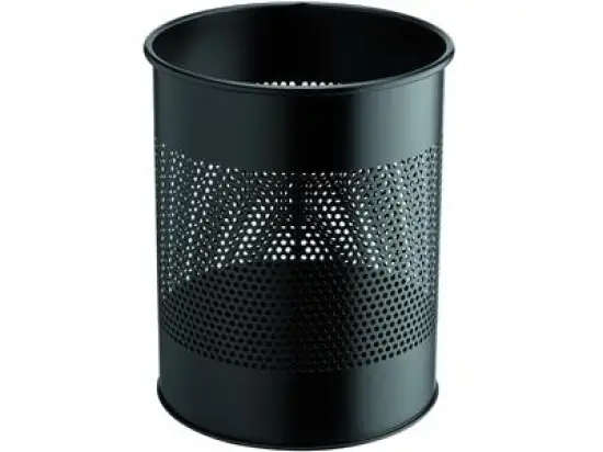 Papierkorb Durable 3310-01 331001 15 Liter Metall schwarz 20 Reihen perforiert