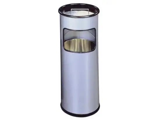 Papierkorb Durable 3330-23 333023 17 Liter Metall silber mit Aschenbecher inkl. 1,5kg Sand