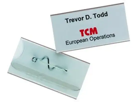 Namensschild Durable 8606-19 860619 28x60mm mit Anstecknadel, Pack 10 Stk