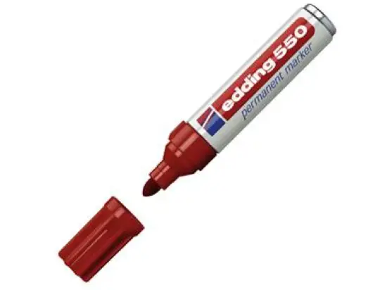 Permanentmarker Edding 550 4-550002 3-4mm, Rundspitze, rot