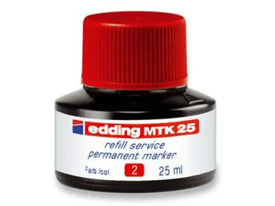 Permanentmarker-Nachfülltusche Edding MTK25 4-MTK25002 rot, für Edding 1/400/404/3000/3300, 25ml
