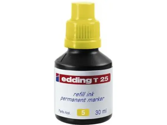 Permanentmarker-Nachfülltusche Edding T25 4-T25005 gelb, für permanente Edding Marker, Flasche 30ml