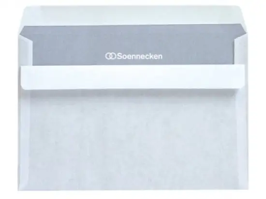 Briefumschlag Soennecken 327211201 2905 C6 ohne Fenster selbstklebend weiß 75g, Pack 1000 Stk
