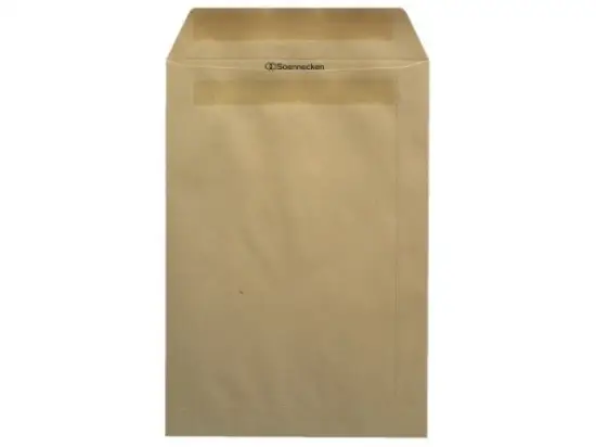 Versandtasche Soennecken 327213470 2928 C5 ohne Fenster/selbstklebend braun 90g, Pack 500 Stk