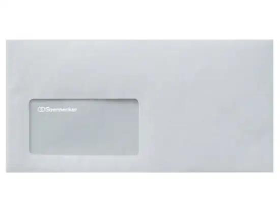Briefumschlag Soennecken 327210801 1305 DIN lang mit Fenster haftklebend weiß 80g, Pack 1000 Stk