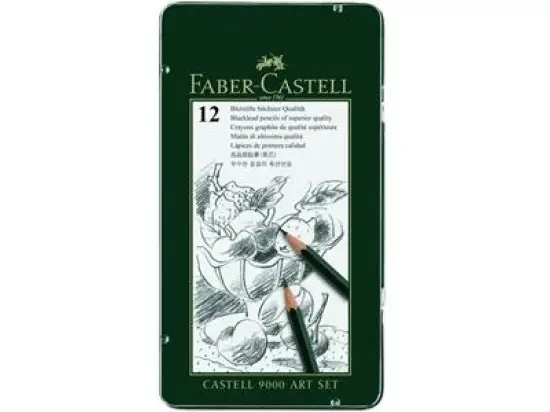 Bleistift Faber-Castell 119065 9000 8B-2H Art-Set, 12er-Etui, Pack 5 Stk
