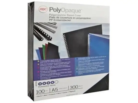 Umschlagmaterial GBC IB386831 Polycovers schwarz 0,3mm/A4, Pack 100 Stk