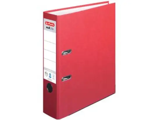Ordner Herlitz 300002744 10841385 maX.file nature+ A4, 80mm, Pappe/Kraftpapier, rot