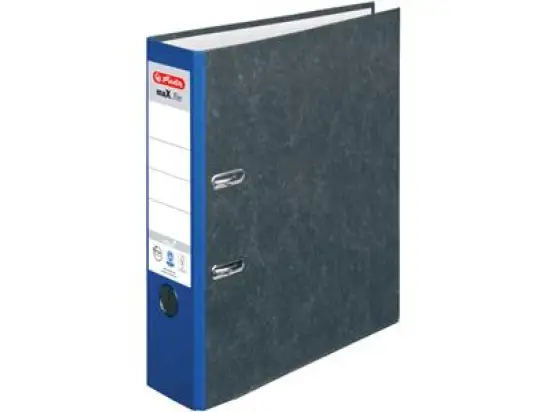 Ordner Herlitz 300007004 05171400 maX.file nature A4, 80mm, Pappe/Wolkenmarmor, blauer Rücken, Pack 20 Stk