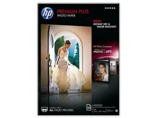 Papier HP CR672A Premium Plus A4, 300g, Foto-Hochglanz, Pack 20 Blatt