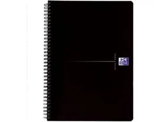 Collegeblock Oxford 100050228 Office Black A4+, kariert, 70 Blatt schwarz, 90g, mit Lineal, Pack 5 Stk