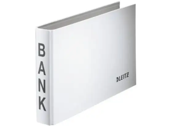 Bankordner Leitz 1002-00-01 10020001 233 x 144 x 35mm, 2 Ringe (20mm), Pappe/PP-Folie, weiß, Pack 6 Stk