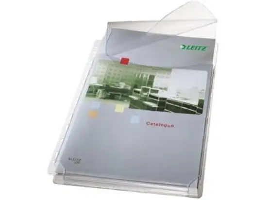 Prospekthüllen Leitz 4757-30-03 47573003 Maxi A4 170my Kunststoff (PVC) 20 mm Falte und Klappe, Pack 5 Stk