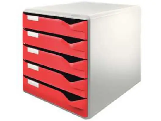Schubladenbox Leitz 5280-00-25 52800025 rot/grau 5-Schübe Post- und Formularset