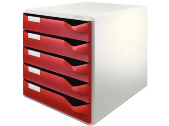 Schubladenbox Leitz 5280-00-28 52800028 bordeaux/grau 5-Schübe Post- und Formularset