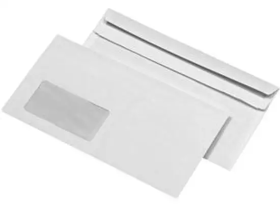 Briefumschlag Rössler Kuvert 30005426 207570 Kompakt (125x229mm), mit Fenster, Selbstklebung, Offset weiß mit Innendruck, 75g, Pack 1000 Stk