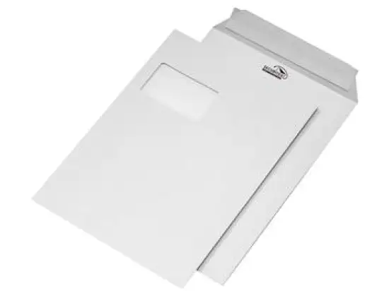 Versandtasche Securitex 30001204 385510 C4 (229 x 324 mm), mit Fenster, Haftklebung, weiß, 130g, Pack 100 Stk