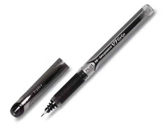 Tintenroller Pilot BXGPN-V7-B 2207001 Hi-Tecpoint V7 Grip 0,5mm, Edelstahlspitze, mit Kappe, schwarz, Pack 12 Stk