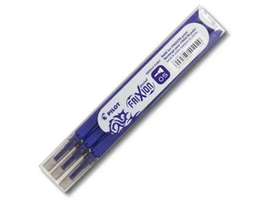 Tintenrollermine Pilot BLS-FRP5-V-S3 2265008F FriXion Point 0,3mm, Metallspitze, violett, für FriXion Point, Etui 3 Stk