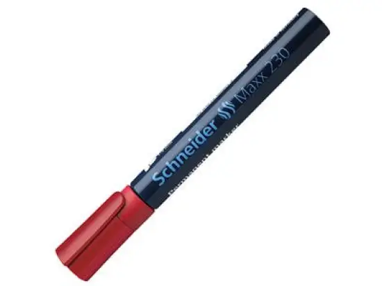 Permanentmarker Schneider 123002 Maxx 230 1-3mm, Rundspitze, rot