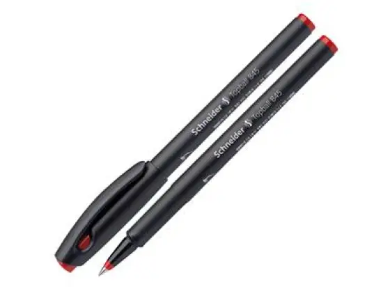Tintenroller Schneider 184502 Topball 845 0,3mm, Edelstahlspitze, mit Kappe, rot, Pack 10 Stk