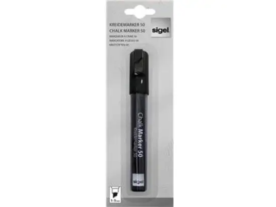 Kreidemarker Sigel GL180 50 1-5mm, Keilspitze, schwarz