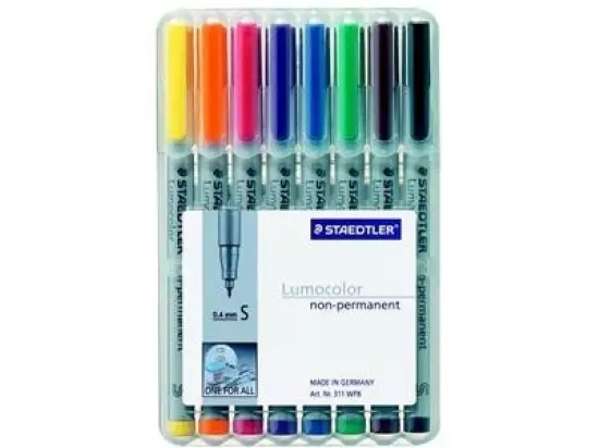 Universalstift Staedtler 311WP8 311 WP8 Lumocolor non-permanent S 8er-Etui, Schreibfarben: je 1x schwarz, rot, blau, grün, braun, orange, gelb, violett