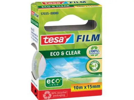 Klebefilm Tesa 57035-00000-00 tesafilm Eco & Clear 15mm x 10m 100% recycelter Kunststoff