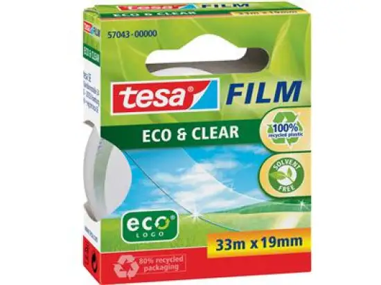 Klebefilm Tesa 57043-00000-00 tesafilm Eco & Clear 19mm x 33m 100% recycelter Kunststoff