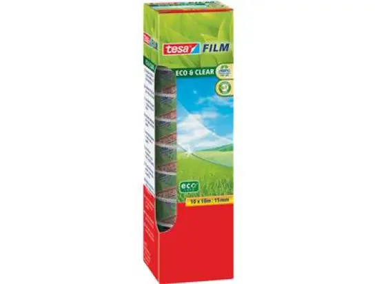 Klebefilm Tesa 57070-00000-00 tesafilm Eco & Clear 15mm x 10m, Pack 10 Rollen