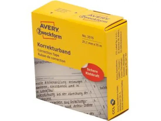 Korrekturband Avery Zweckform 3515 21,1mmx15m ZW, Pack 5 Stk