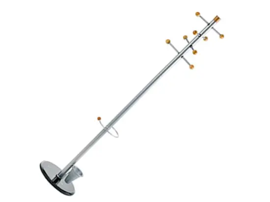 Garderobenständer Alco 2807 silber mit Marmorfuß Schirmständer, 8 Haken mit hellen Holzköpfen, Höhe 175cm