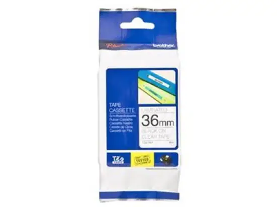Schriftband-Kassette Brother TZe-161 schwarz auf transparent 36mm/8m laminiert