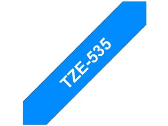 Schriftband-Kassette Brother TZe-535 weiß auf blau 12mm/8m