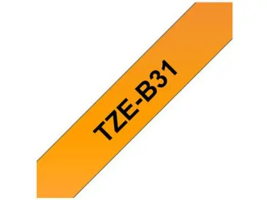 Schriftband-Kassette Brother TZe-B31 schwarz auf signalorange 12mm/5m laminiert