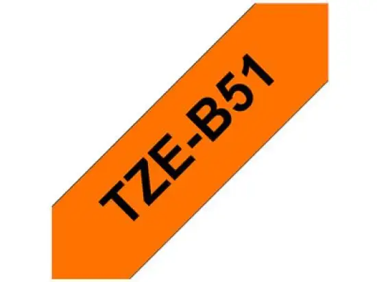 Schriftband-Kassette Brother TZe-B51 schwarz auf signalorange 24mm/5m laminiert