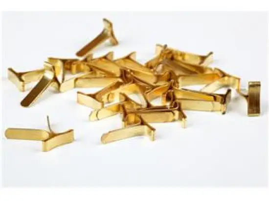 Musterbeutelklammern Alco 590-41 Flachkopf 10x16mm vermessingt, Pack 100 Stk