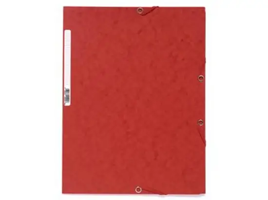 Sammelmappe Exacompta 55505E A4, Manilakarton 400g, 3 Jurisklappen, Gummizug, rot