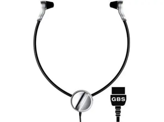 Kopfhörer Grundig PCC5681 Digta Swingphone 568 GBS Stereo Doppelsystemhöhrer, Unterkinnbügel, GBS-Stecker