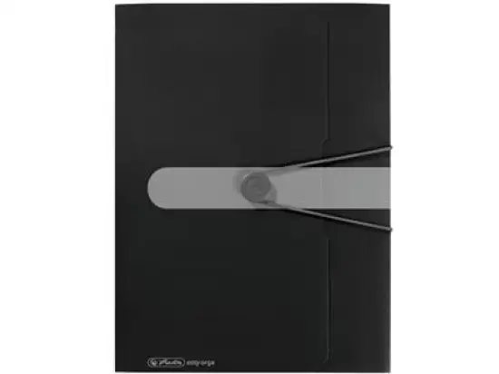 Gummizugmappe Herlitz 300000685 11205986 easy orga A4 Kunststoff (PP) opak schwarz, Pack 3 Stk